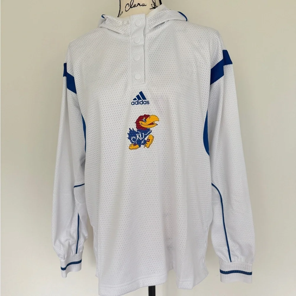 Adidas Kansas Jayhawks Jersey Hoodie KU Basketball College Sz‎ L Collegiate